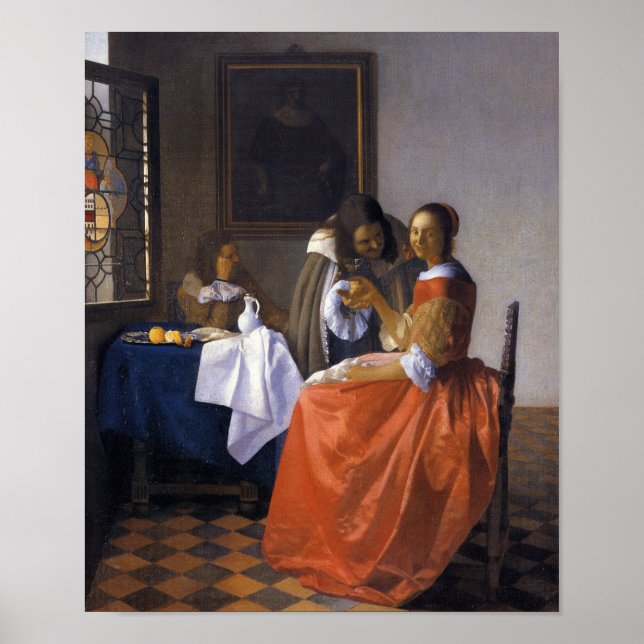 Flickan med Wineglass Poster (Framsidan)