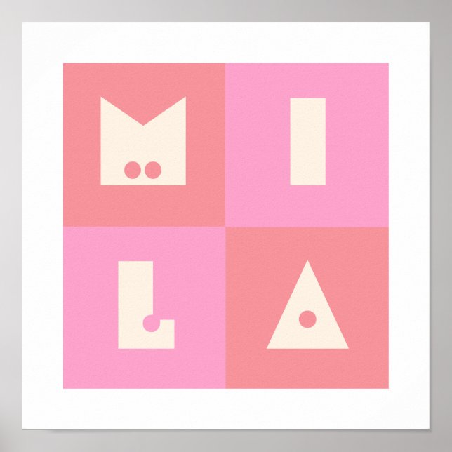 Flickan Mila baby namn Poster (Framsidan)