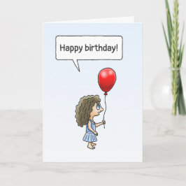 Flickan och den röda ballongen Birthday Card Kort