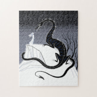 Flickan och drakepussel pussel