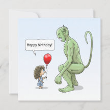 Flickan och Goblin-födelsedagskortet