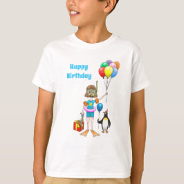 Flickan och pingvinen med ballonger t shirt