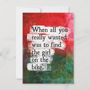 Flickan på Bike Greeting Card Kort