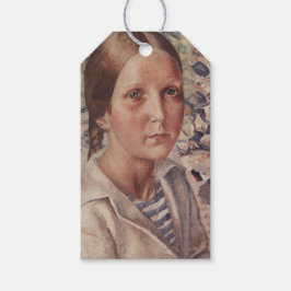 Flickan på en pebble Beach Presentetikett