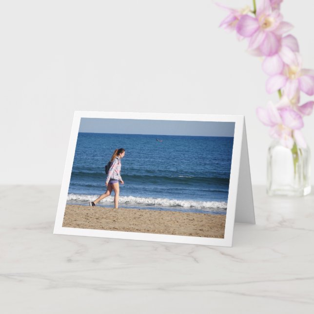 Flickan på Playa de la Malvarrosa de Valencia Kort (Orkide)