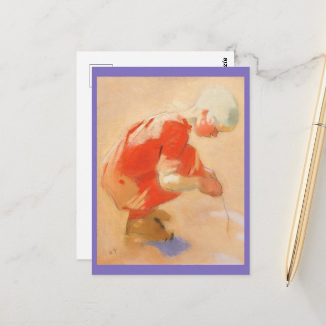 Flickan på Sand, Helene Schjerfbeck Vykort (Fram/Back In Situ)