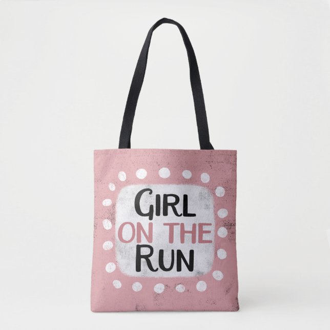 Flickan på Springa Tote Bag Tygkasse (Framsida)