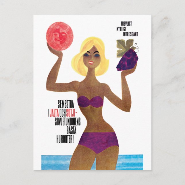 Flickan på Yalta och Sochi Vykort (Framsida)