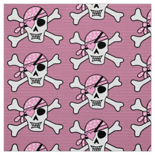 Flickan Pirat Skull och Ben Rosa Tyg