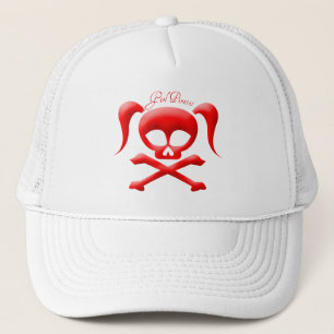 Flickan piratkopierar hatten truckerkeps