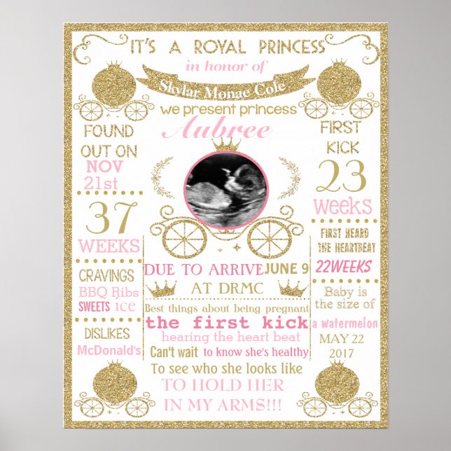 Flickan Princess poster teckenbanderoll (Framsidan)