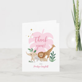 Flickan Safari Födelsedagsfest - tackkort