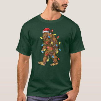 Flickan Santa Christmasree Ljus Julafton Boys Mana T Shirt