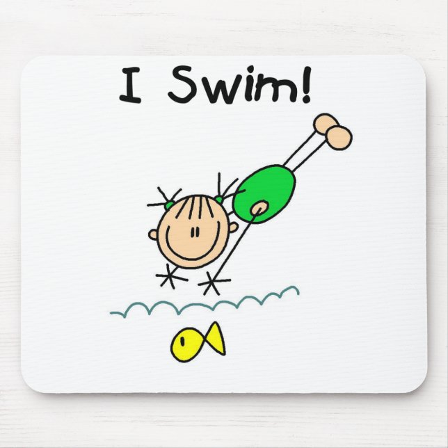 Flickan simmar jag Mousepad Musmatta (Framsidan)