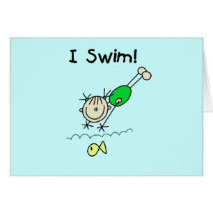 Flickan simmar jag T-tröja och gåvor Hälsningskort