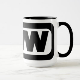 Flickan skriver vilken logotyp mugg