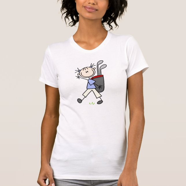 Flickan som bär golfen, hänger lös skjortan tee shirt (Framsida)