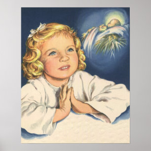 Flickan som bönar Jesus Kristus, Bedtime Prayers Poster