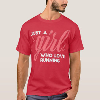 Flickan som Kärlek kör maraton-springer som kör T Shirt