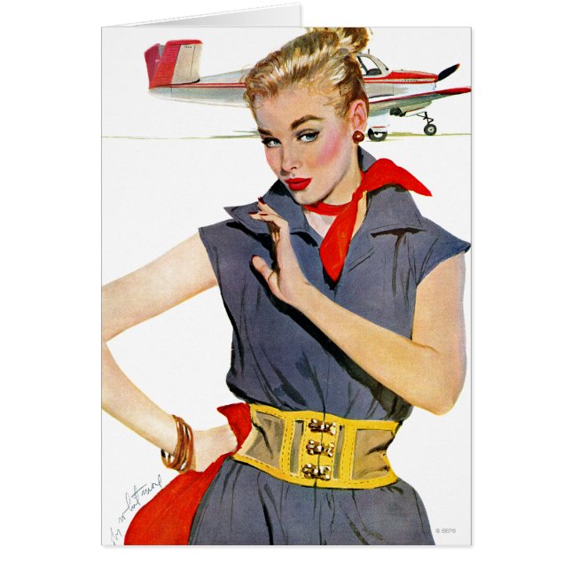 Flickan som stal flygplan hälsningskort (Framsidan)