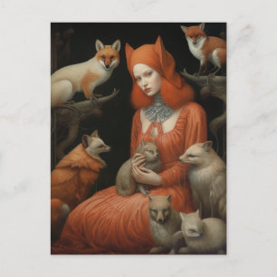 Flickan som Tames Foxes Vykort