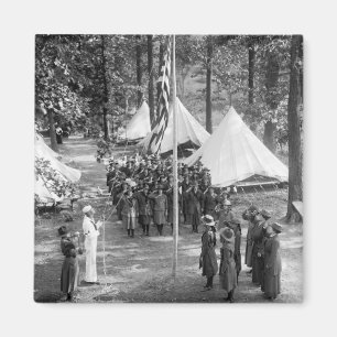 Flickan spanar Flagga-Att lyfta: 1919 Magnet