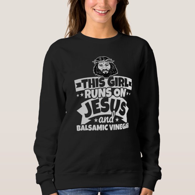 Flickan Springa på Jesus och Balsamiska vinäger T Shirt (Framsida)