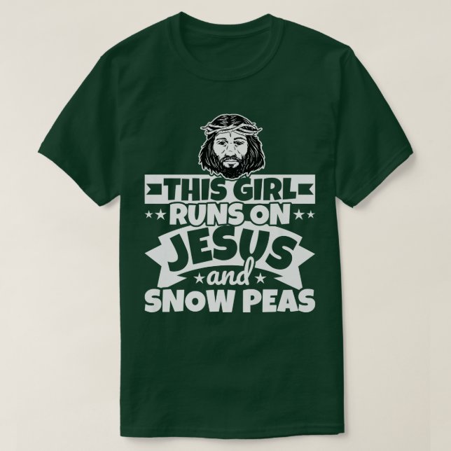 Flickan springa på Jesus- och Snö-ärtor T Shirt (Design framsida)
