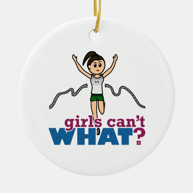 Flickan springer i Grönt Julgransprydnad Keramik (Framsidan)