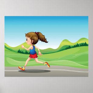 Flickan springer poster