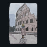 Flickan står framför Colosseum. iPad Mini Skydd<br><div class="desc">Digitalfärgning.</div>