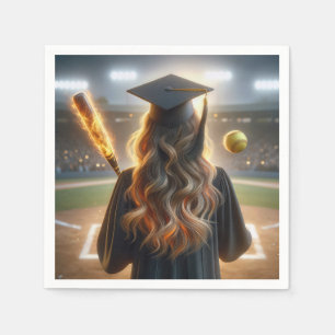 Flickan Student med laming Fladdermus och Softball Pappersservett