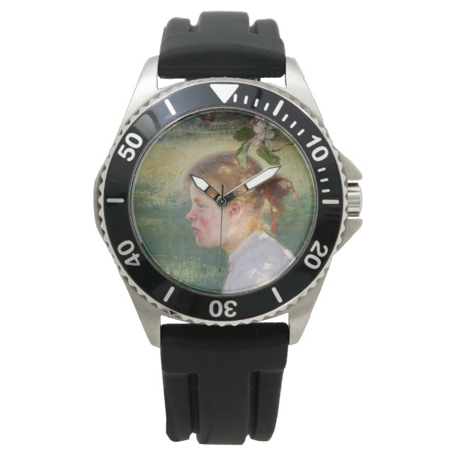 Flickan under Apple Träd (av Danielson-Gambogi) Armbandsur (Framsida)