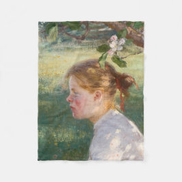 Flickan under Apple Träd (av Danielson-Gambogi) Fleecefilt