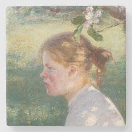 Flickan under Apple Träd (av Danielson-Gambogi) Stenunderlägg