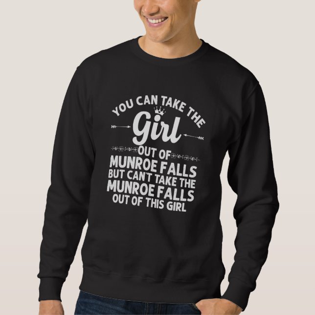 Flickan ur Munroe Falls Oh Ohio Funny Home Roots Lång Ärmad Tröja (Framsida)
