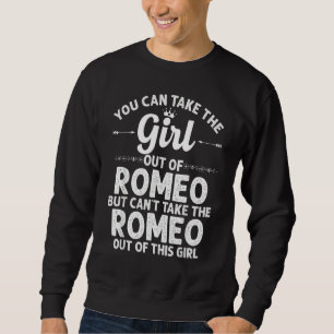 Flickan ur Romeo Mi Michigan Funny Home Roots Usa Lång Ärmad Tröja