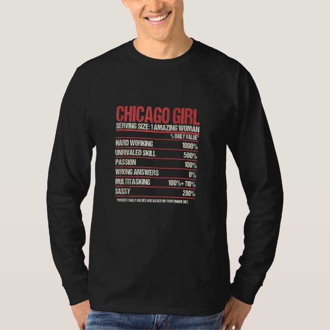 Flickan ut ur Chicago Il Illinois Funny Home Roots T Shirt (Framsida)