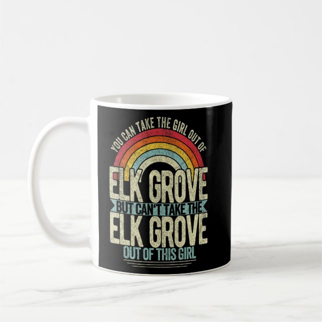 Flickan ut ur Elk Grove California Hometown Home E Kaffemugg (Vänster)