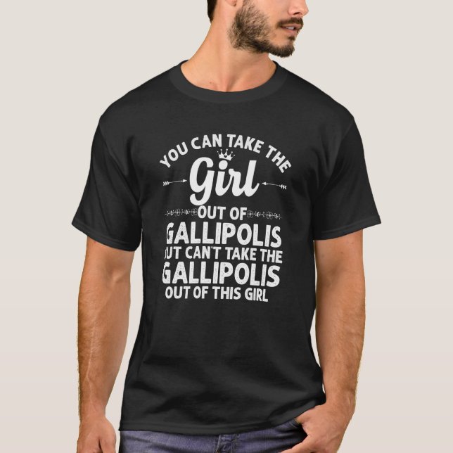 Flickan ut ur Gallipolis Oh Ohio Funny Home Roots  T Shirt (Framsida)