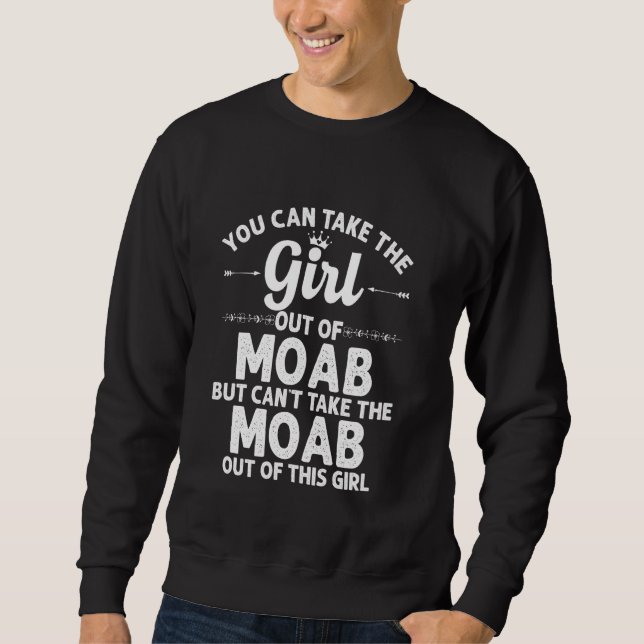 Flickan ut ur Moab ut Utah Funny Home Roots Usa Lång Ärmad Tröja (Framsida)