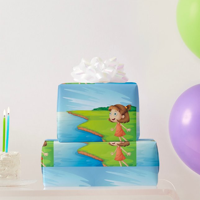 Flickan vid floden presentpapper (Skapare uppladdad)