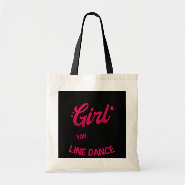 Flickan visar hur du ska radsluta Dance Design Lin Tygkasse (Framsidan)