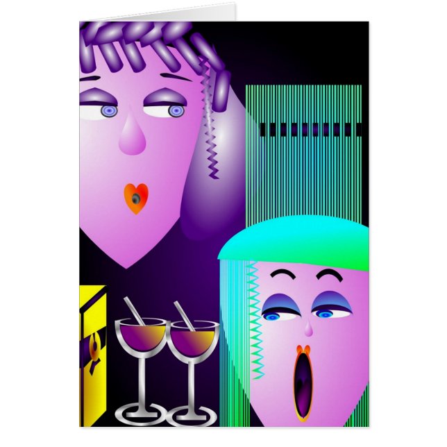 flickanatt in hälsningskort (Framsidan)