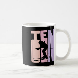 Flickans 10-årsdag Retro skidåkare 10 år gammal  Kaffemugg