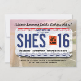 Flickans 16:e födelsedag Missouri-inbjudan Inbjudningar