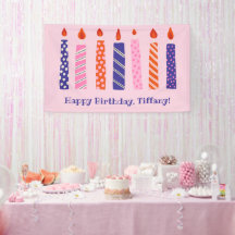 Flickans 7:e-födelsedag 7 Rosa, Lila Candles Party