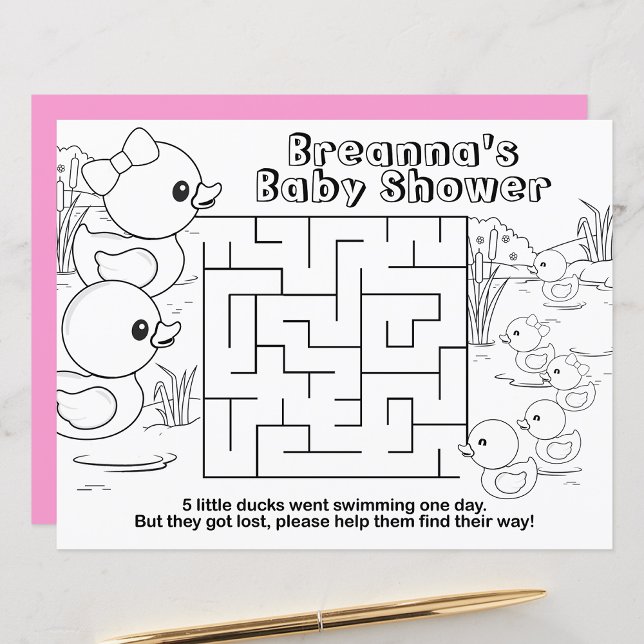 Flickans Anka Shower Kids Activity Lakan Bordstabl (Skapare uppladdad)