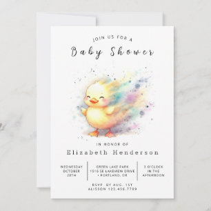 Flickans Anpassningsbar Anka Baby Shower Inbjudningar