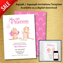 Flickans AQIQAH Baby Shower Birthday Princess Them Inbjudningar